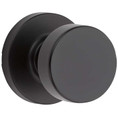 Kwikset Pismo Passage Knob With Round Rose, 6-Way Adjustable Latch And Round Corner Strike, Matte Black