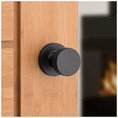Kwikset Pismo Passage Knob With Round Rose, 6-Way Adjustable Latch And Round Corner Strike, Matte Black