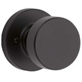 Kwikset Pismo Passage Knob With Round Rose, 6-Way Adjustable Latch And Round Corner Strike, Matte Black