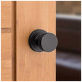 Kwikset Pismo Passage Knob With Round Rose, 6-Way Adjustable Latch And Round Corner Strike, Matte Black