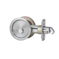 Kwikset Round Pocket Door Privacy Lock, Satin Chrome