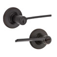 Kwikset Ladera Keyed Entry Lever Smartkey With Round Rose, 6-Way Adjustable Latch And Round Corner Strike, Venetian Bronze