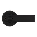 Kwikset Breton Keyed Entry Lever Smartkey With Round Rose, 6-Way Adjustable Latch And Round Corner Strike, Matte Black