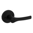 Kwikset Henley Keyed Entry Lever Smartkey With Round Rose, 6-Way Adjustable Latch And Round Corner Strike, Matte Black