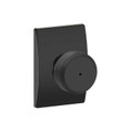 Schlage Residential F40 Bowery Privacy Knob Lock With Century Trim Function, Decorative, Matte Black