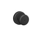 Schlage Residential F40 Bowery Privacy Knob Lock With Greyson Trim Function, Decorative, Matte Black
