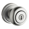 Kwikset Hancock Keyed Entry Knob With 6-Way Adjustable Latch And Round Corner Strike, Satin Chrome