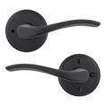 Kwikset Sedona Privacy Lever With 6-Way Adjustable Latch And Round Corner Strike, Matte Black