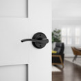 Kwikset Sedona Privacy Lever With 6-Way Adjustable Latch And Round Corner Strike, Matte Black