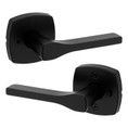 Kwikset Tripoli Privacy Lever With 6-Way Adjustable Latch And Round Corner Strike, Matte Black