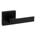 Kwikset Singapore Privacy Lever, Square Rose With 6-Way Adjustable Latch And Round Corner Strike, Matte Black
