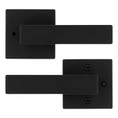 Kwikset Singapore Privacy Lever, Square Rose With 6-Way Adjustable Latch And Round Corner Strike, Matte Black