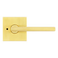 Kwikset Halifax Privacy Lever, Square Rose With 6-Way Adjustable Latch And Round Corner Strike, Satin Brass