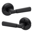 Kwikset Perth Privacy Lever With 6-Way Adjustable Latch And Round Corner Strike, Matte Black