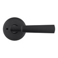 Kwikset Perth Privacy Lever With 6-Way Adjustable Latch And Round Corner Strike, Matte Black