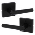 Kwikset Milan Privacy Lever, Square Rose With 6-Way Adjustable Latch And Round Corner Strike, Matte Black