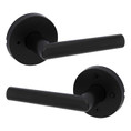 Kwikset Milan Privacy Lever, Round Rose With 6-Way Adjustable Latch And Round Corner Strike, Matte Black