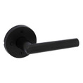 Kwikset Milan Privacy Lever, Round Rose With 6-Way Adjustable Latch And Round Corner Strike, Matte Black