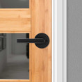 Kwikset Milan Privacy Lever, Round Rose With 6-Way Adjustable Latch And Round Corner Strike, Matte Black