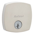 Kwikset Midtown Single Cylinder Deadbolt, -Low Profile Square Rose, Smartkey, 6-Way Adjustable Latch, Round And Square Corner Strikes, Satin Nickel