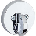 Kwikset Uptown Single Cylinder Deadbolt Smartkey With Round Corner Adjustable Latch And Round Corner Strike, Bright Polished Chrome