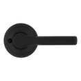Kwikset Henley Passage Lever With Round Rose, 6-Way Adjustable Latch And Round Corner Strike, Matte Black