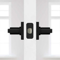 Kwikset Casey Passage Lever With Round Rose, 6-Way Adjustable Latch And Round Corner Strike, Matte Black