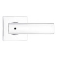 Kwikset Breton Privacy Lever With Square Rose, 6-Way Adjustable Latch And Round Corner Strike, Bright Polished Chrome
