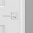 Kwikset Casey Privacy Lever With Square Rose, 6-Way Adjustable Latch And Round Corner Strike, Bright Polished Chrome