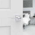 Kwikset Casey Privacy Lever With Square Rose, 6-Way Adjustable Latch And Round Corner Strike, Bright Polished Chrome
