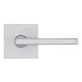 Kwikset Halifax Passage Lever, Square Rose With 6-Way Adjustable Latch And Round Corner Strike, Satin Chrome