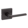 Kwikset Lisbon Passage Lever, Square Rose With 6-Way Adjustable Latch And Round Corner Strike, Venetian Bronze