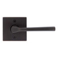 Kwikset Lisbon Passage Lever, Square Rose With 6-Way Adjustable Latch And Round Corner Strike, Venetian Bronze