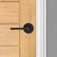 Kwikset Halifax Passage Lever, Round Rose With 6-Way Adjustable Latch And Round Corner Strike, Venetian Bronze