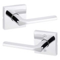 Kwikset Lisbon Passage Lever, Square Rose With 6-Way Adjustable Latch And Round Corner Strike, Bright Polished Chrome