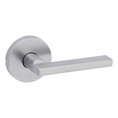 Kwikset Halifax Passage Lever, Round Rose With 6-Way Adjustable Latch And Round Corner Strike, Satin Chrome