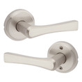 Kwikset Katella Passage Lever With 6-Way Adjustable Latch And Round Corner Strike, Satin Nickel