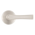 Kwikset Katella Passage Lever With 6-Way Adjustable Latch And Round Corner Strike, Satin Nickel
