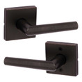 Kwikset Milan Passage Lever, Square Rose With 6-Way Adjustable Latch And Round Corner Strike, Venetian Bronze
