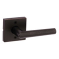 Kwikset Milan Passage Lever, Square Rose With 6-Way Adjustable Latch And Round Corner Strike, Venetian Bronze