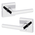 Kwikset Milan Passage Lever, Square Rose With 6-Way Adjustable Latch And Round Corner Strike, Bright Polished Chrome