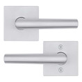 Kwikset Milan Passage Lever, Square Rose With 6-Way Adjustable Latch And Round Corner Strike, Satin Chrome