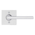 Kwikset Halifax Passage Lever, Square Rose With 6-Way Adjustable Latch And Round Corner Strike, Bright Polished Chrome
