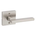 Kwikset Halifax Passage Lever, Square Rose With 6-Way Adjustable Latch And Round Corner Strike, Satin Nickel