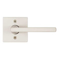 Kwikset Halifax Passage Lever, Square Rose With 6-Way Adjustable Latch And Round Corner Strike, Satin Nickel