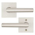 Kwikset Milan Passage Lever, Square Rose With 6-Way Adjustable Latch And Round Corner Strike, Satin Nickel