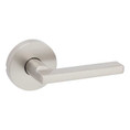 Kwikset Halifax Passage Lever, Round Rose With 6-Way Adjustable Latch And Round Corner Strike, Satin Nickel