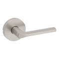 Kwikset Lisbon Passage Lever, Round Rose With 6-Way Adjustable Latch And Round Corner Strike, Satin Nickel