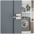 Kwikset Lisbon Passage Lever With Square Rose, 6-Way Adjustable Latch And Round Corner Strike, Satin Nickel