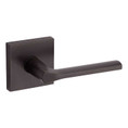Kwikset Lisbon Passage Lever With Square Rose, 6-Way Adjustable Latch And Round Corner Strike, Venetian Bronze